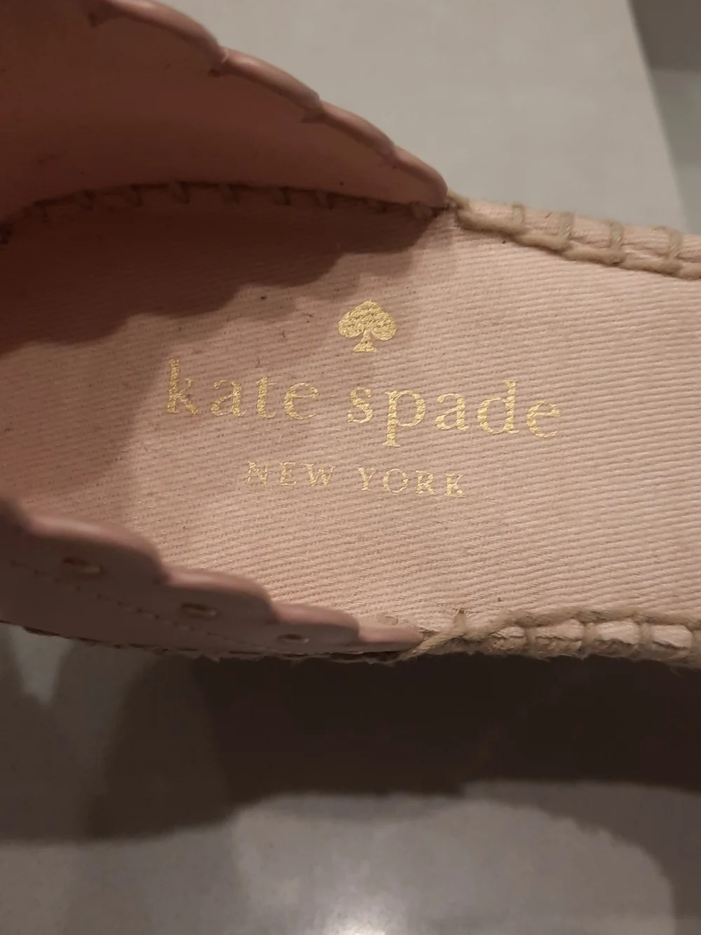 Kate Spade Blush Pink Espadrille Wedge Sandals Size 8